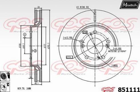 Maxtech 851111.6060 - Bremžu diski autodraugiem.lv