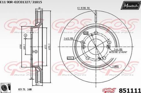 Maxtech 851111.0060 - Bremžu diski autodraugiem.lv