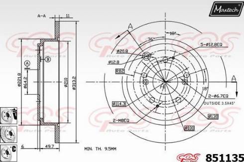 Maxtech 851135.6880 - Bremžu diski autodraugiem.lv