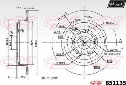 Maxtech 851135.0000 - Bremžu diski autodraugiem.lv