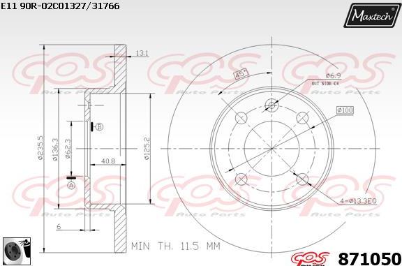 Maxtech 851131 - Bremžu diski autodraugiem.lv