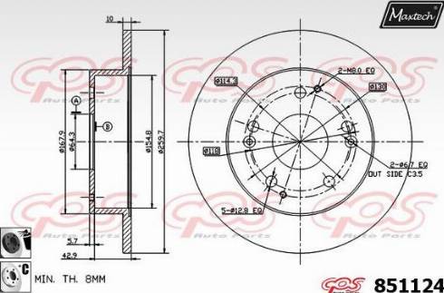 Maxtech 851124.6060 - Bremžu diski autodraugiem.lv