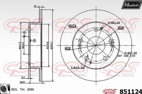 Maxtech 851124.0060 - Bremžu diski autodraugiem.lv