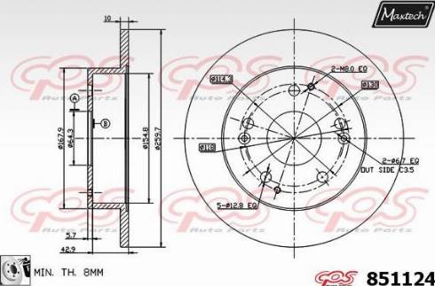 Maxtech 851124.0080 - Bremžu diski autodraugiem.lv