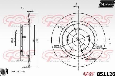 Maxtech 851126.0060 - Bremžu diski autodraugiem.lv