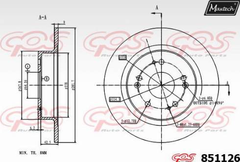 Maxtech 851126.0000 - Bremžu diski autodraugiem.lv