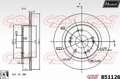 Maxtech 851126.0080 - Bremžu diski autodraugiem.lv