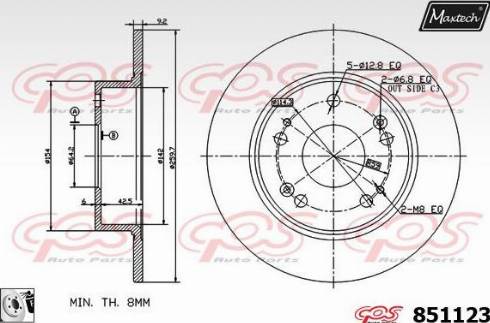 Maxtech 851123.0080 - Bremžu diski autodraugiem.lv