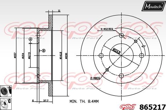 Maxtech 851122 - Bremžu diski autodraugiem.lv