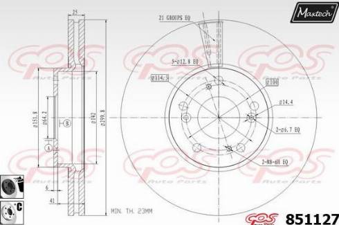 Maxtech 851127.6060 - Bremžu diski autodraugiem.lv