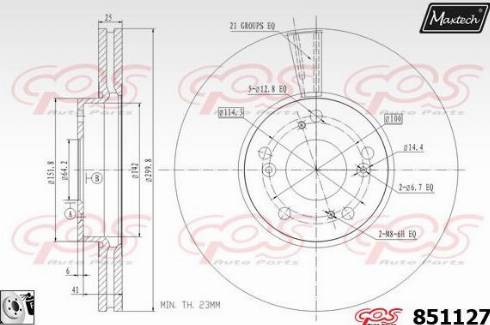 Maxtech 851127.0080 - Bremžu diski autodraugiem.lv