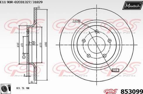 Maxtech 853099.0060 - Bremžu diski autodraugiem.lv