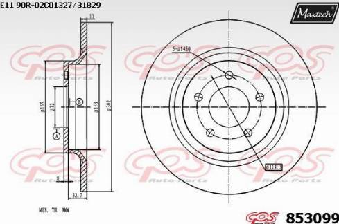 Maxtech 853099.0000 - Bremžu diski autodraugiem.lv