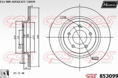 Maxtech 853099.0080 - Bremžu diski autodraugiem.lv