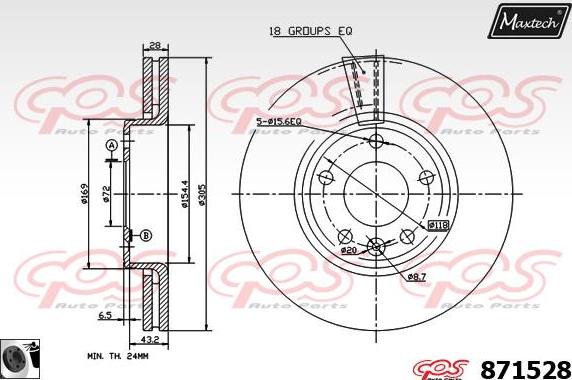 Maxtech 853099 - Bremžu diski autodraugiem.lv