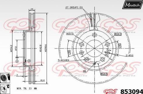 Maxtech 853094.6060 - Bremžu diski autodraugiem.lv