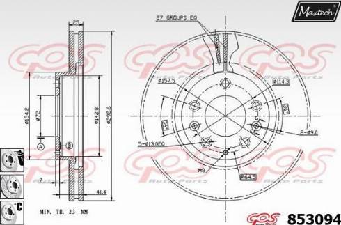 Maxtech 853094.6880 - Bremžu diski autodraugiem.lv