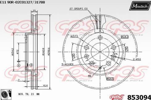 Maxtech 853094.0060 - Bremžu diski autodraugiem.lv