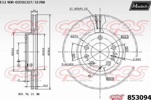 Maxtech 853094.0000 - Bremžu diski autodraugiem.lv