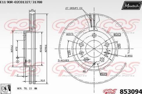 Maxtech 853094.0080 - Bremžu diski autodraugiem.lv