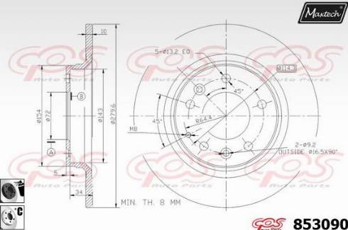 Maxtech 853090.6060 - Bremžu diski autodraugiem.lv