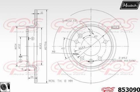 Maxtech 853090.0060 - Bremžu diski autodraugiem.lv