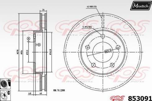 Maxtech 853091.6060 - Bremžu diski autodraugiem.lv