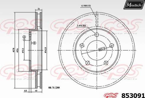 Maxtech 853091.0000 - Bremžu diski autodraugiem.lv