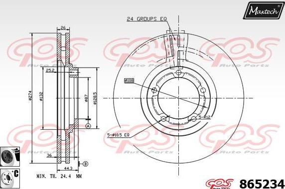 Maxtech 853098 - Bremžu diski autodraugiem.lv