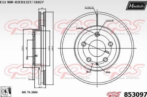 Maxtech 853097.0080 - Bremžu diski autodraugiem.lv