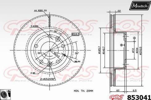 Maxtech 853041.0060 - Bremžu diski autodraugiem.lv