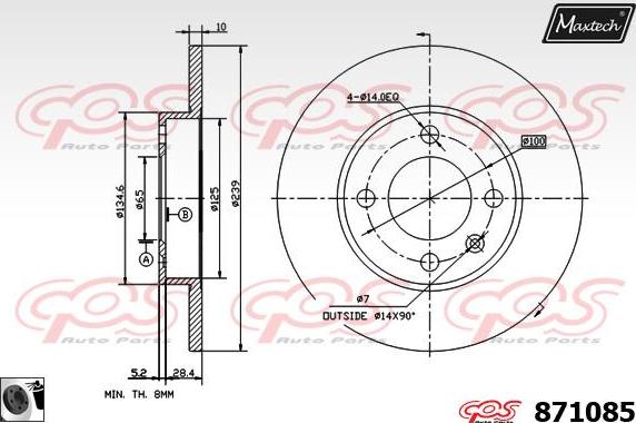 Maxtech 853004 - Bremžu diski autodraugiem.lv