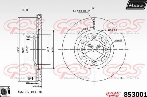 Maxtech 853001.0060 - Bremžu diski autodraugiem.lv