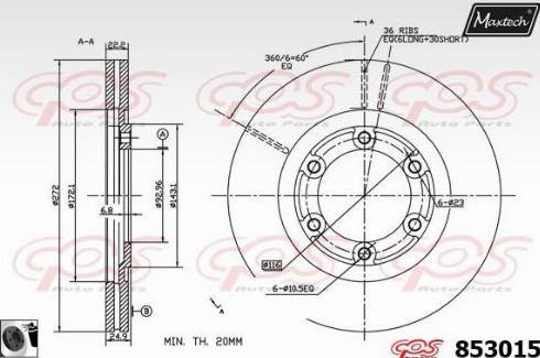 Maxtech 853015.0060 - Bremžu diski autodraugiem.lv