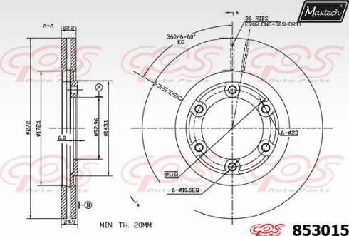 Maxtech 853015.0000 - Bremžu diski autodraugiem.lv