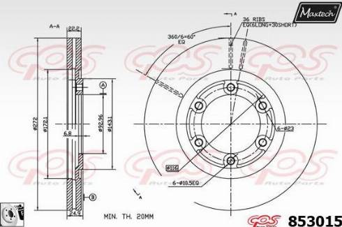 Maxtech 853015.0080 - Bremžu diski autodraugiem.lv