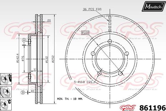 Maxtech 853080 - Bremžu diski autodraugiem.lv