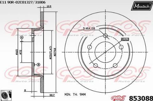 Maxtech 853088.0060 - Bremžu diski autodraugiem.lv