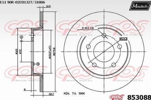 Maxtech 853088.0000 - Bremžu diski autodraugiem.lv