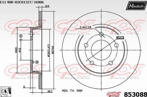 Maxtech 853088.0080 - Bremžu diski autodraugiem.lv