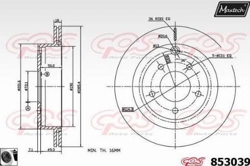 Maxtech 853039.0060 - Bremžu diski autodraugiem.lv