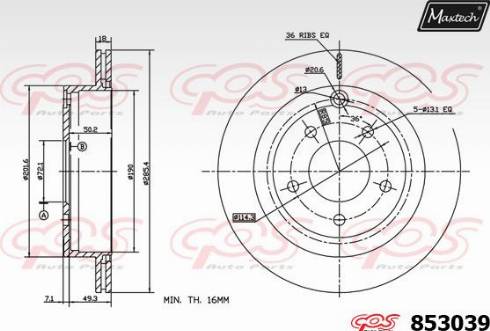 Maxtech 853039.0000 - Bremžu diski autodraugiem.lv