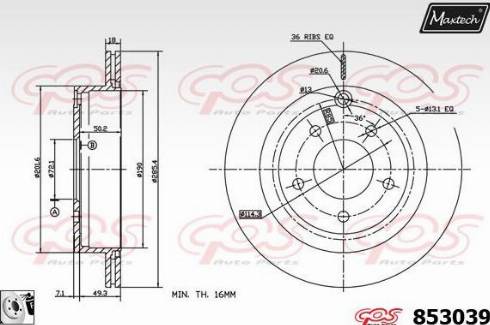 Maxtech 853039.0080 - Bremžu diski autodraugiem.lv