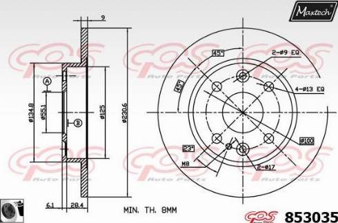 Maxtech 853035.0060 - Bremžu diski autodraugiem.lv