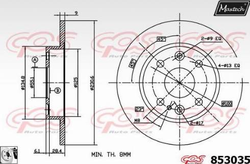 Maxtech 853035.0080 - Bremžu diski autodraugiem.lv