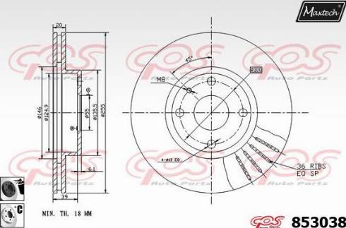 Maxtech 853038.6060 - Bremžu diski autodraugiem.lv