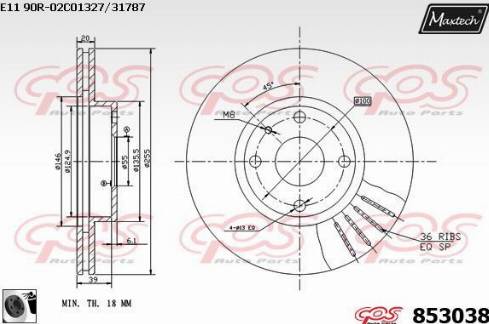 Maxtech 853038.0060 - Bremžu diski autodraugiem.lv