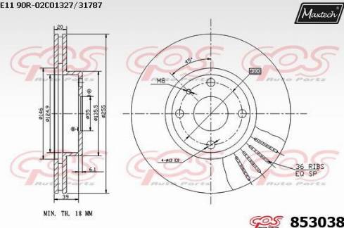 Maxtech 853038.0000 - Bremžu diski autodraugiem.lv