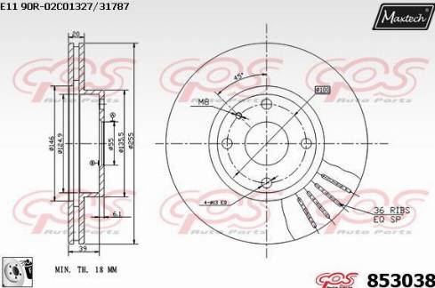 Maxtech 853038.0080 - Bremžu diski autodraugiem.lv