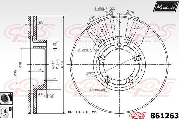 Maxtech 853038 - Bremžu diski autodraugiem.lv